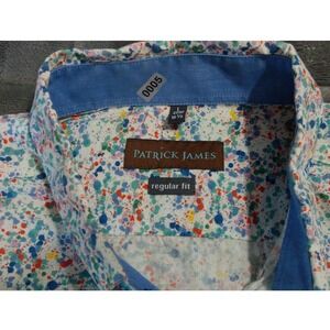 Patrick James Mens Splatter Print Button Up‎ Long Sleeve Dress Shirt L